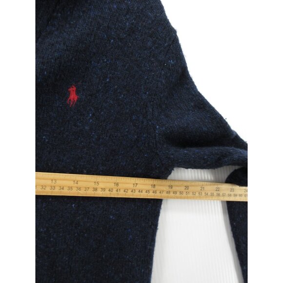 Ralph Lauren Polo Sweater Small Wool Blend Shawl Speckled Pullover Pony - Picture 6 of 12